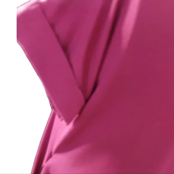 Entro Burgund Wine Cuffed Sleeve V-Neck T-Shirt Mini Dress‎ Womens M Medium - Picture 3 of 7